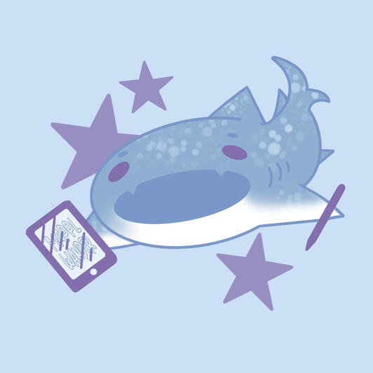 Whale shark does digital art